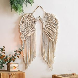 Tapisserier Macrame Angel Wing for Bedroom Boho Decoration Home Wall Decor Gift Pendant Hanging Roomtapestries
