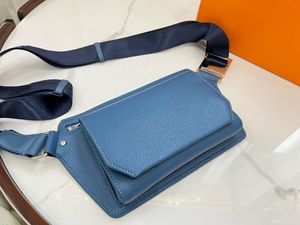 2022 مصمم حقيبة حبال الرماية الرمزية حقيبة كتف حبال جديدة M57081 Mens Handbag Message Message Belt Belt Luxurys Cross Body Travel Shopping Wallets with Box