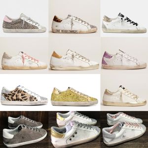 Scarpe da design a stella con sneaker dorate da stelle da donna scarpe casual marca di paillettes classiche bianche da uomo superstar sporco