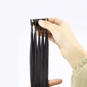 Nya produkter 2022 Högkvalitativt nagelband med inriktat remy hår 6D Förbundna mänskliga hårförlängningar svart brun blondfärg för alternativ