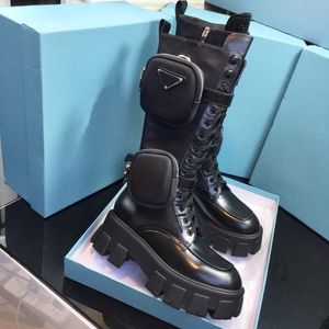2022 Kadın Tasarımcılar Rois Boots Yüksek kesim ayak bileği Martin Botlar ve Çıkarılabilir Key Case Naylon Boot Askeri İlham Alt Kesim Botları En İyi Kalite