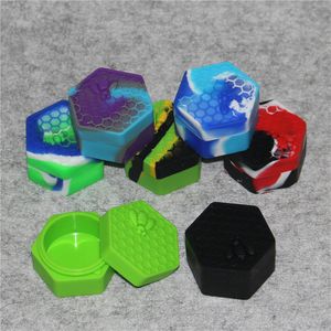 26 ml hexagon honungsbi silikon vax container box mat klass burkar dabber verktyg lagring burk oljehållare för förångare ask catcher