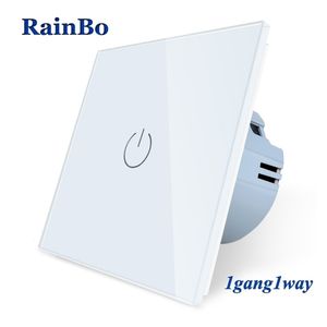 BAINBO Crystal-Glass Panel-SMART-SWITCH UE Wall-Switch AC250V LED TOID-SWITCH SCITT-STITHT THE WALL-LIGHT 1GANG-1WAY A1911CW/B T200605