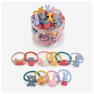 Hair Accessories 20/24/30pcs/Bag Girls Ties Assorted Animal Candy Fruit Elastic Bands Kids Toddlers Small Ponytail Holder Headdress