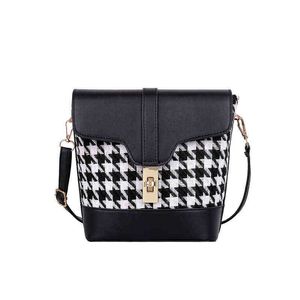 Torby na zakupy Retro Plaid Torba Damska Moda Online Celebrity One Shoulder Wlunda Bucket Bag 220331