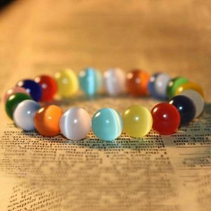 ingrosso Perle Di Pietra Multicolore-Perle gemme per occhio di gatto multicolore naturale da mm Bracciale elastico AAA