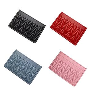 Titulares de cartas de grife feminino Mini carteira 2022 moda de couro genuíno de luxo de luxo bolso ladies bolsa novo portador de cartões de crédito 4 cor 4