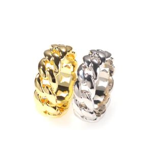 With Side Stones Rings Jewelry K Gold Plated Cuban Link Hiphop Wedding Party Jewerly Fl Iced Out Cubic Zirconia Fashion Drop Delivery