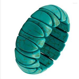 Pärlsträngar blå turkos sten design nationell stil armband män kvinnor naturliga charm lyckliga smycken gåvor fawn22