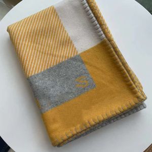 NEW Blankets H Home Sofa Design Yellow Blanket WOOL TOP Selling 130&170CM