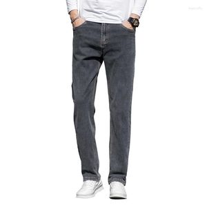 Jeans da uomo autunno sciolto spesso blu uomo business casual cotone pantaloni in denim elasticizzato avanzato abbigliamento maschile di marcacalore da uomo22