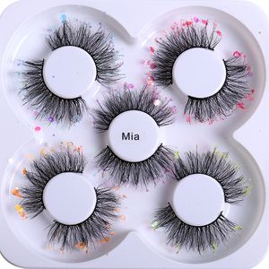 Crisscross Curly Sequined False Eyewashes Soft Light Handmde Reusable Messy 3D Fake Lashes Multilayer Eyelash Extensions Makeup Tillbehör 8 Modeller DHL