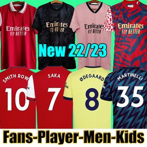 21 Smith Rowe Pepe Saka Soccer Jerseys Fans Player Version Ødegaard Thomas Martinelli Tierney Inget mer rödfotbollskjorta Män Kids Kit Sets