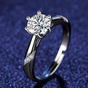 925 Silver Moissanite Pierścienie Kobiety 1CT Retro Wedding Dopasowanie dla par Vintage Cute Heart Ring Fine Jewelry