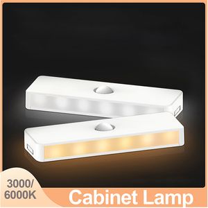 LED Cabinet Lighting Wireless Motion Sensor Rechargeable Night Light Idea for Stairs Bedroom Wardrobe Stairs