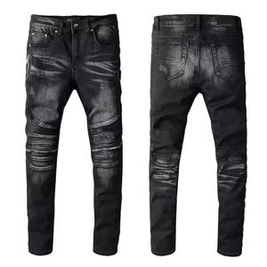 Mens Jeans Designer Homens Hiphop Moda Zipper Buraco Lavar Calças Retro Rasgado Dobra Costura Design Motocicleta Equitação Cool Slim Pant Sky Blue Jean para Wome