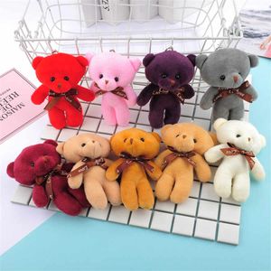 13 cm Teddy Bear Plush Toy Siamese Doll Toy Small Gift Factory Factory Keychain Presentes pendentes para namorados
