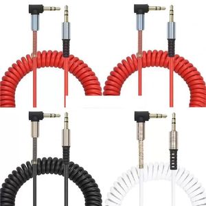 Aux-Kabel, vergoldet, 90-Grad-Winkel, Feder-Audiokabel für iPhone, Samsung, HTC, MP3-Kopfhörer