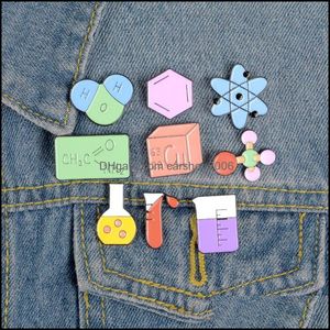 Pins Brooches Jewelry Magic Or Science Enamel Pin Custom Scientist Bag Clothes Lapel Chemistry Badge Erlenmeyer Flask Gift Kids Drop Delive