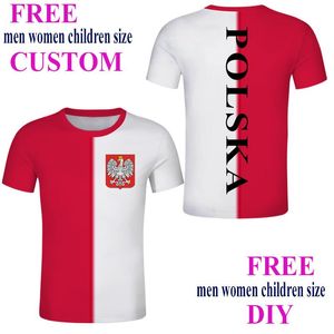 Polonya Tshirt toptan satış-Erkek Tişörtler Polonya Yaz Özel Kutupları Tshirt Erkekler Spor T Shirt Diy Tee Polska Amblem Gömlekleri Kişiselleştirilmiş PL Ülke Polic Tişört