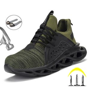 Nefes alabilen güvenlik ayakkabıları erkek botlar antizhing inşaat iş spor ayakkabıları hafif çelik ayak parmağı kapak iş emniyeti erkekler için y200915