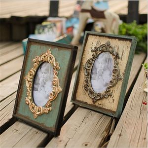 Vintage Po Frame Home Decor Träbröllop Desktop Wall Picture Frame Birthday Presents 201211