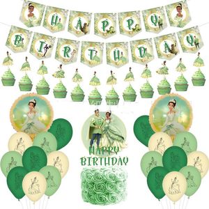 Party Decoration Frog and Princess Birthday Supplies Banner Cake Topper Balloon Baby Shower Decorations Girl Decora Globosparty