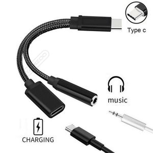 2 in 1 Ladegerät Handy Kabel und Typ C Kopfhörer Kopfhörer Jack Adapter Stecker Kabel 3,5mm Aux Audio für Smartphone