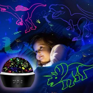 Night Lights Kids Light 360° Rotation Starry Projector For Baby Ocean Wave Bedroom Decoration- White