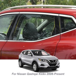 6PCS Car Window Center Pillar Sticker Trim Pellicola antigraffio per Nissan Qashqai J10 J11 J12 KICKS P15 2006-Present Accessori