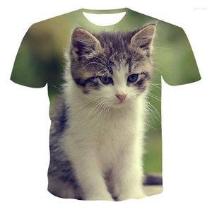T-shirts voor heren mannen en vrouwen zomer 3D geprinte t-shirt verkoop schattige kat serie top Europese stijl korte sleevemen's Just22