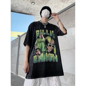 Camisetas Soltas venda por atacado-T shirts masculinos homens homens short tops kawaii retrato impressão de manga curta manga de desenho animado