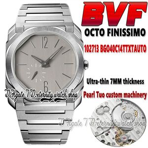 2022 Latest BVF OCTO Mens Watch 102713 BGO40C14TTXTAUTO BVL 138 Automatic Gray Dial Sapphire SS Stainless Steel Bracelet Case eternity Super version Sport Watches