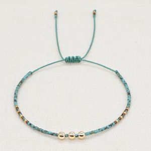 Beaded Strands Go2Boho Handgjorda smycken Miyuki Armband Rusty Turquoise Seed Single Strand Armband för kvinnor Fashion Jewelery Gif Lars22