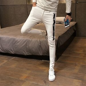 Korean Skinny Jeans Men Fashion Spring Slim Fit Plain Mens Jeans Casual Simple All Match Streetwear Denim Pants Men 34-28 201128