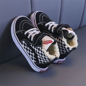 Children's shoes winter boys and girls plus velvet high-top cotton shoes fashion leopard print snow cotton LJ201202