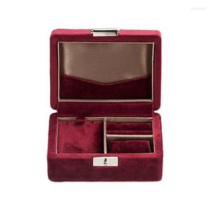 Bolsas de joias Bolsas de caixa de veludo de couro falso organizador de caixa de presente para anéis Brincos 2022 EDWI22