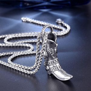 Anhänger Halsketten Est Hip Hop Cowboy Stiefel Anhänger Männer Jungen Punk Edelstahl American West Schmuck Drop StorePendant