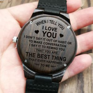 Wristwatches LOVE ENGRAVED WOODEN WATCH YOU ARE THE THING THAT EVER HAPPENED TO MEWristwatches WristwatchesWristwatches