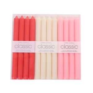 Classic Paraffin Wax Pack of 4 Tapered shape Long Candles 25cm Flameless Handmade Decor Gift Home Dinner For Table Candle Valentines Party decoration supplies