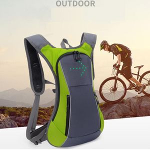 Outdoor Bags 15L Bicycle Backpack With LED Turn Signal Light Cycling Bag Wireless Remote Control Safety Running Night Riding