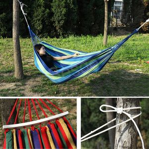 Feldcamping Einzelhängematte verdicken Outdoor-Ausflug Camping Doppel-Rest-Hängematten Balkon Schlafsaal Lazy Canvas Swing BH6751 WLY