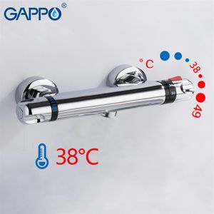 Gappo thermostatisch bad douchecontroleklep bodem kraan muur gemonteerd en koude messing badkamer mixer badkuip kraan 201105245l