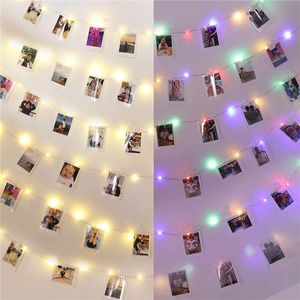 Snaren 5M 2M USB Po Clip LED Fairy Lichtslingers Straat Garland Kerstboom Decoratie Outdoor Bruiloft Tuin Decor jaarLED