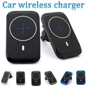 Qi Fast Charging wireless chargers Portable Multi Box dock 15W Strong Magnetic Mount Air Vent Wireless Car Charger Phone Holder For iPhone Samsung