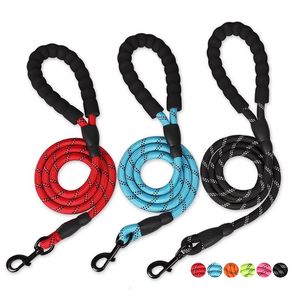 Dog Collars & Leashes Dia 1cm Nylon Big Leash Rope Reflective Pet Belt Outdoor Training Lead For Small Medium Large Dogs Traction Stuff
