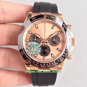 4 Style Mens Watch Top Quality 40mm Cosmograph 116515 Chronograph Workin Watches 18K Rose Gold Ceramic Cal.4130 MOSION MEKANISKA Automatisk herrelatur