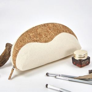 Canvas Cosmetic Storage Bag Environmental Wood Grain Color Matching Zipper Travel Washing Bag Shell Makeup Bag GCB14855