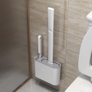 Vägg hängande tpr toalettborste med hållare set silikon borst för golv badrum rengöring rent hörn skydda toaletten 5750 Q2