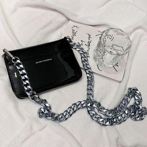 Akşam Çanta Lüks Kadın Tote Ins Kalın Metal Zincir Omuz Çantası Bisiklet Cüzdan Mini bozuk para cüzdanı Moda Paketi Deri Crossbody